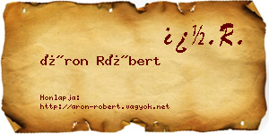 Áron Róbert névjegykártya